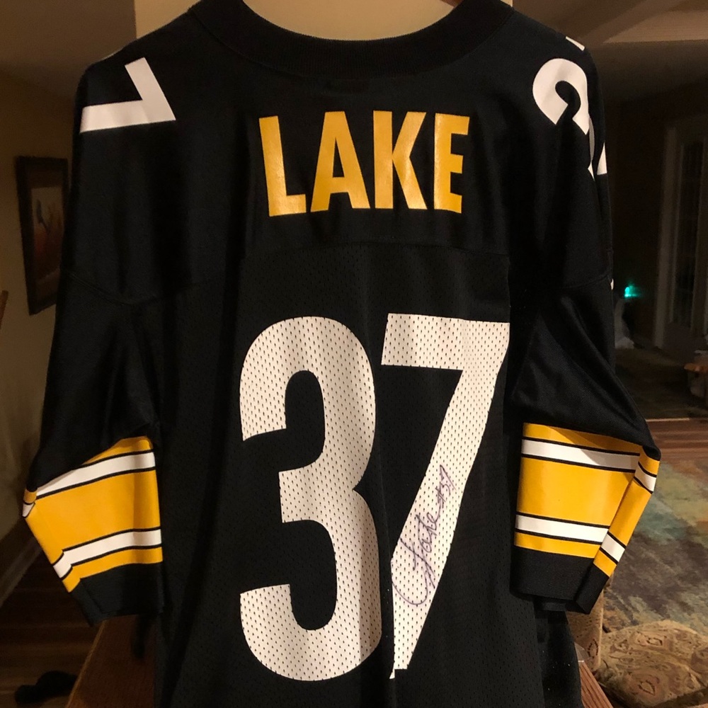 NWT Vintage NFL Steelers Lake #37 Autograph Jersey